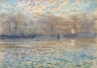 Wintermorgen, Wellington Hafen von James McLachlan Nairn